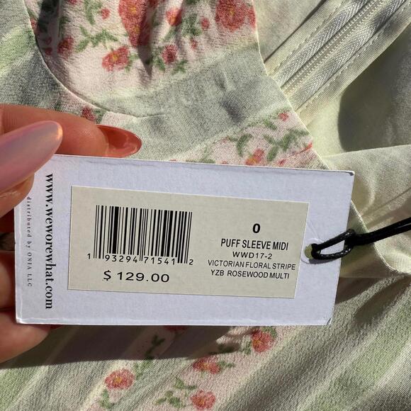 WEWOREWHAT Floral Mint Stripe Maxi Dress - Picture 4 of 6